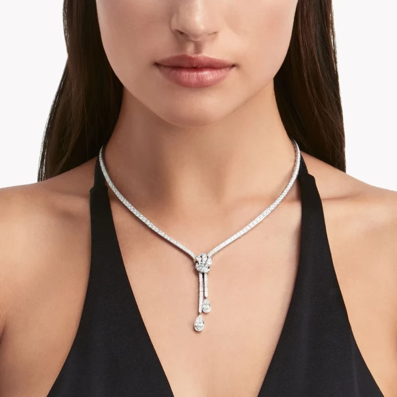 GRAFF Tilda’s Bow Double Pavé Diamond Drop Necklace RGN595 1