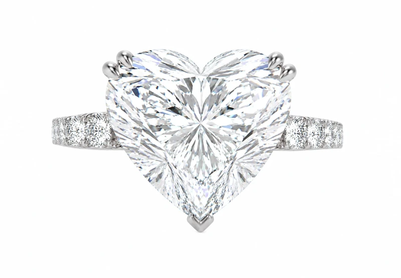 HEART DIAMOND 4.01 CT G/VVS2 RING (SIZE 54) GIA EXEX