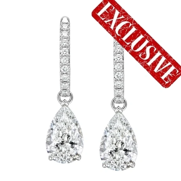 PEAR DIAMOND 3.01 - 3.22 CT D-E/INTERNALLY FLAWLESS EARRINGS (GIA/TYPE IIa)