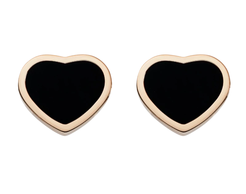 HAPPY HEARTS ONYX EARRINGS