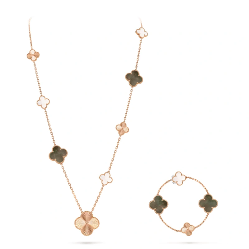 Van Cleef & Arpels. Magic Alhambra transformable long necklace, 15 motifs VCARPGV200 2