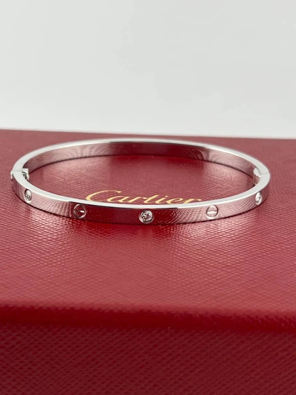 Cartier WHITE GOLD LOVE BRACELET, SMALL MODEL, 6 DIAMONDS (SIZE 17) B6079516 2