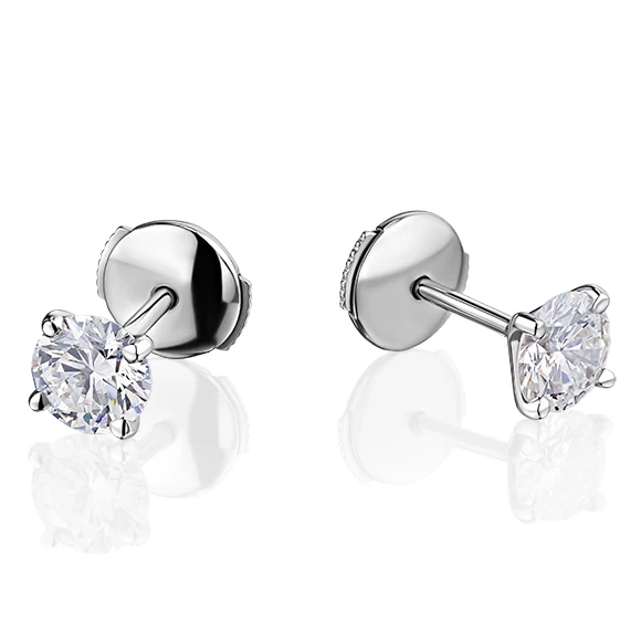 Earrings without a brand С БРИЛЛИАНТАМИ 0.80 CT Н/SI1 - 0.81 CT F/VS1 0.80 CT Н/SI1 - 0.81 CT F/VS1