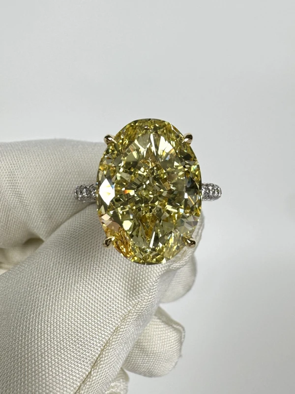 Earrings without a brand OVAL DIAMOND 10.17 CT FANCY YELLOW/VS2 RING (GIA) NN10.17CT FY/VS2 2