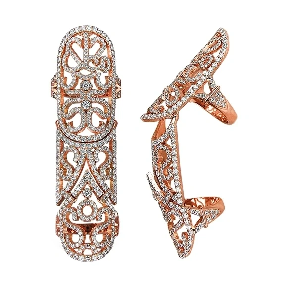 FULL FINGER DIAMOND PAVE RING (SIZE 52)