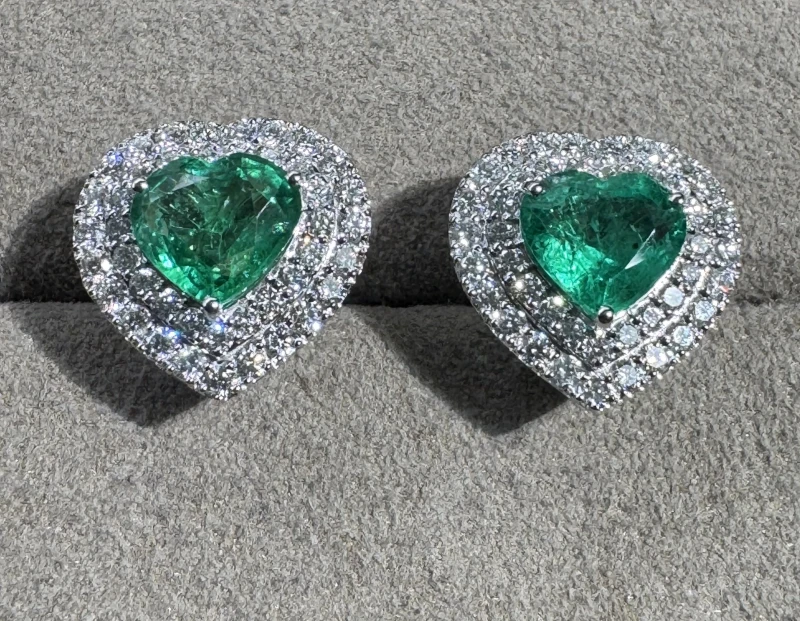 No name EMERALD 2.92 CT EARRING EM 2.92 CT 4