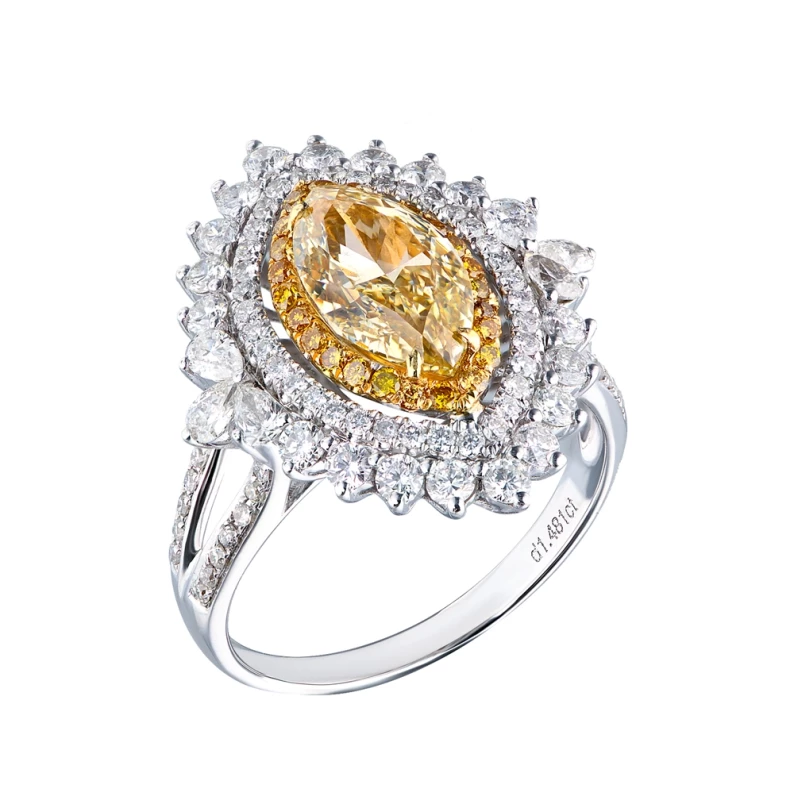 DIAMOND RING 2.01 CT FANCY LIGHT  BROWNISH YELLOW/VVS2 (GIA)