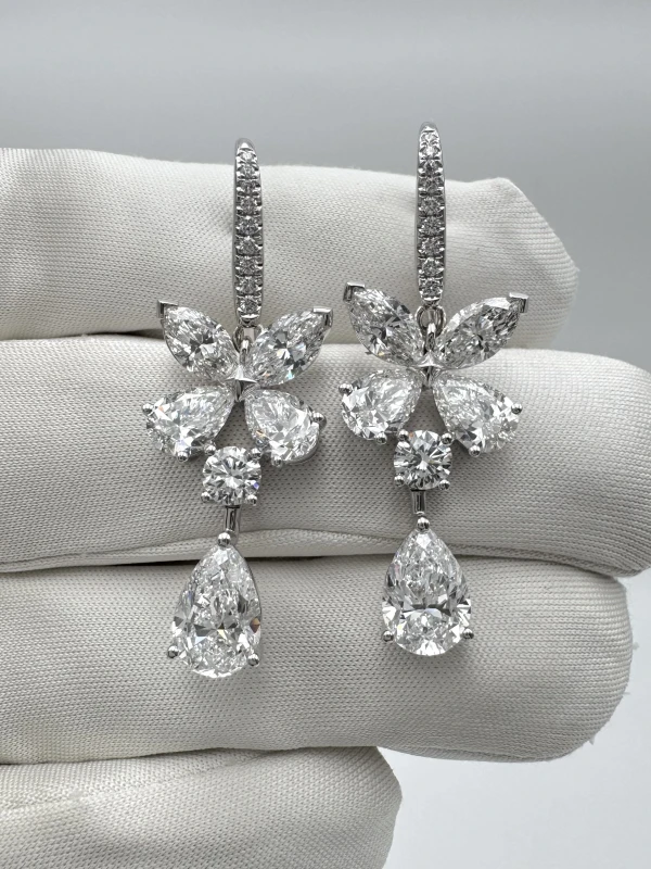 No name DIAMOND BUTTERFLY 8.13 CT D-F/VVS1-VS2 EARRINGS nn8.13ct 3