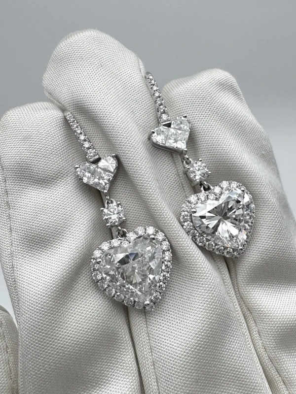 No name HEART DIAMOND 3.17-3.02 CT D-E/VVS2-VS2 EARRINGS (GIA) nn3.17-3.02ct 5