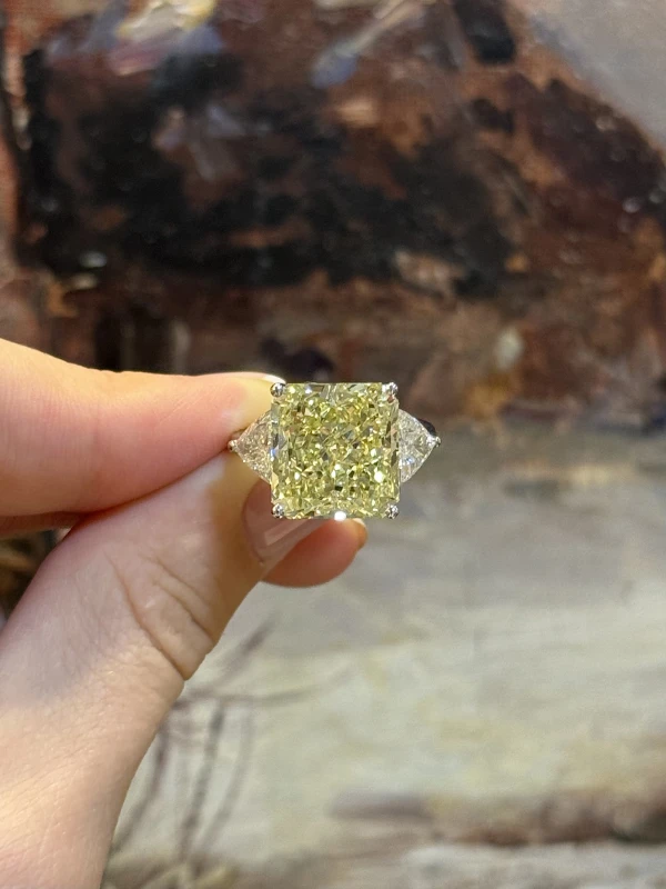 Earrings without a brand DIAMOND 12.69 FANCY YELLOW/VVS2 (GIA) NN12.69 FY/VVS2 2