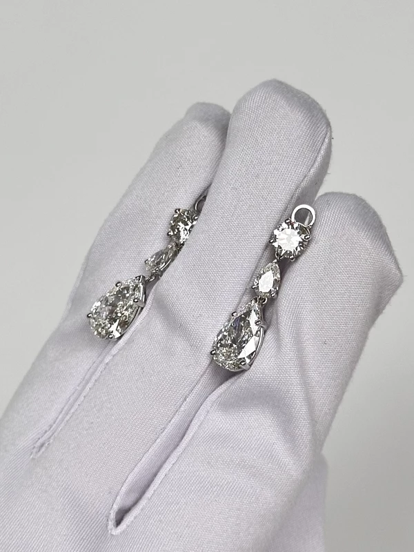 Earrings without a brand PEAR DIAMOND 3.01 - 3.01 CT G/VVS-VS EARRINGS (GIA) NN3.01-3.01GIA 4