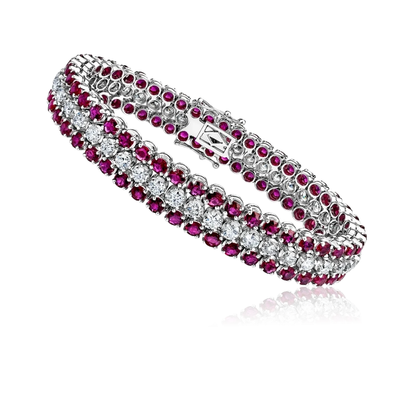 RUBY 15.47 CT & DIAMONDS 5.40 CT BRACELET