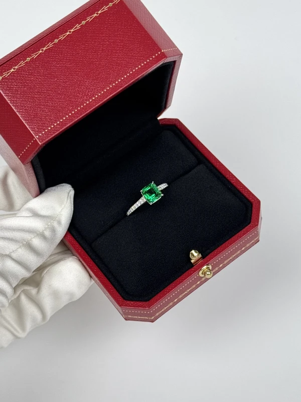 Cartier EMERALD 2.07 CT VIVID GREEN RING (SIZE 55) CR2.07 6