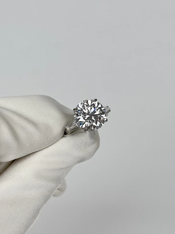 No name ROUND DIAMOND 7.22CT D/VVS1 EXEXEX NONE AGS RING (SIZE 51) NN7.22CT D/VVS1 3
