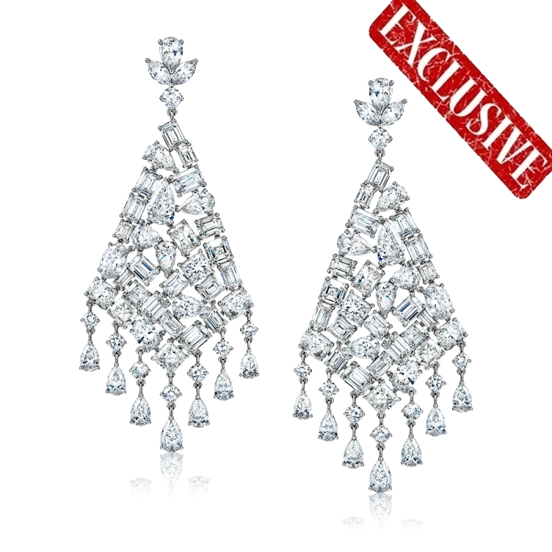 WHITE FANCY SHAPE 48.10 CT DIAMONDS EARRINGS