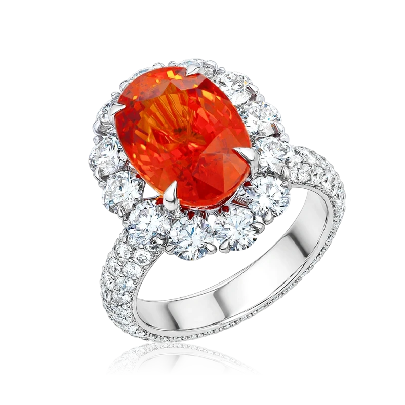 ORANGE SAPPHIRE 7.01 CT RING (GRS)