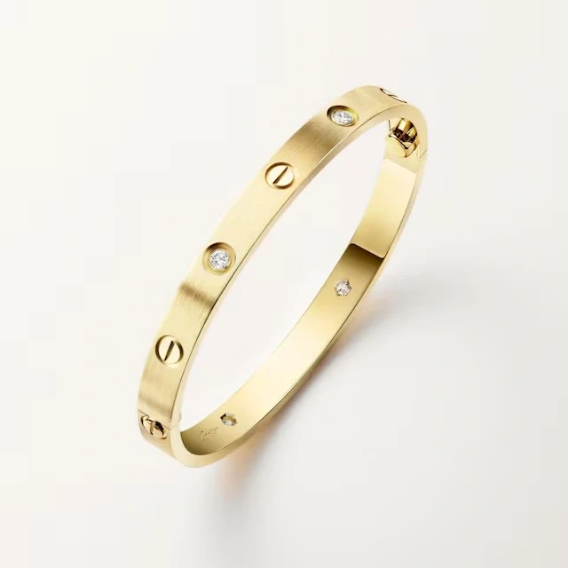 Cartier LOVE BRACELET, CLASSIC MODEL, BRUSHED, 4 DIAMONDS (SIZE 16) B6080116 2