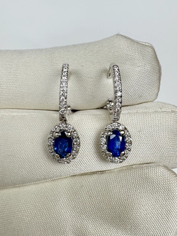 Earrings without a brand SAPPHIRE&DIAMOND SET NNSET 4