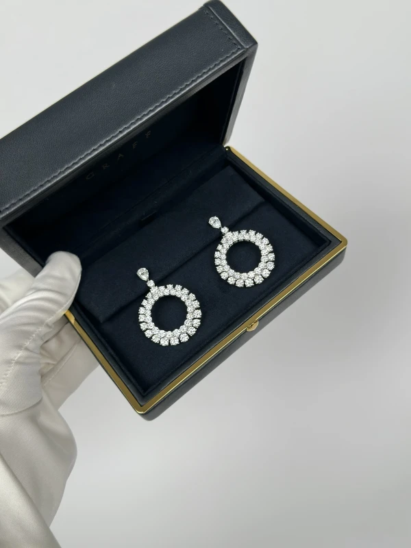 GRAFF DIAMOND DOUBLE HOOP EARRINGS GE18.14CT 6