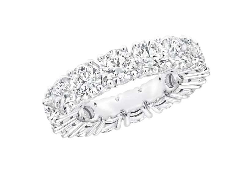 Platinum Eternity Ring White Round Diamond Four Claw (SIZE 50)