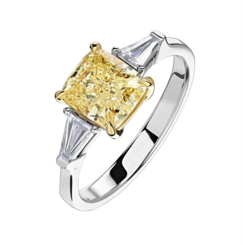 DIAMOND RING FANCY LIGHT YELLOW 4.10 CT