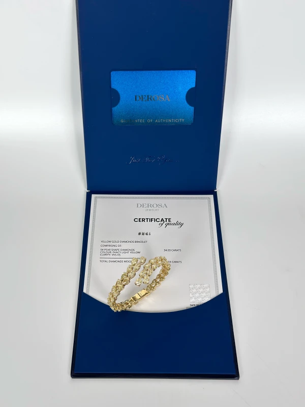 DeRosa PEAR DIAMONDS 34.03 CT FANCY LIGHT YELLOW BRACELET (SIZE 17) B514421 5