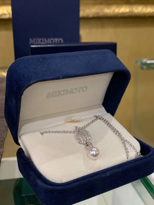 Mikimoto LAUREL AKOYA PEARL AND DIAMOND PENDANT MPA 10152 ADXW 5