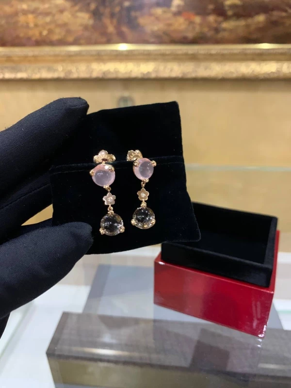 Pasquale Bruni SISSI, SMOKY AND ROSE QUARTZ EARRINGS PB SISSI QUARTZ 10