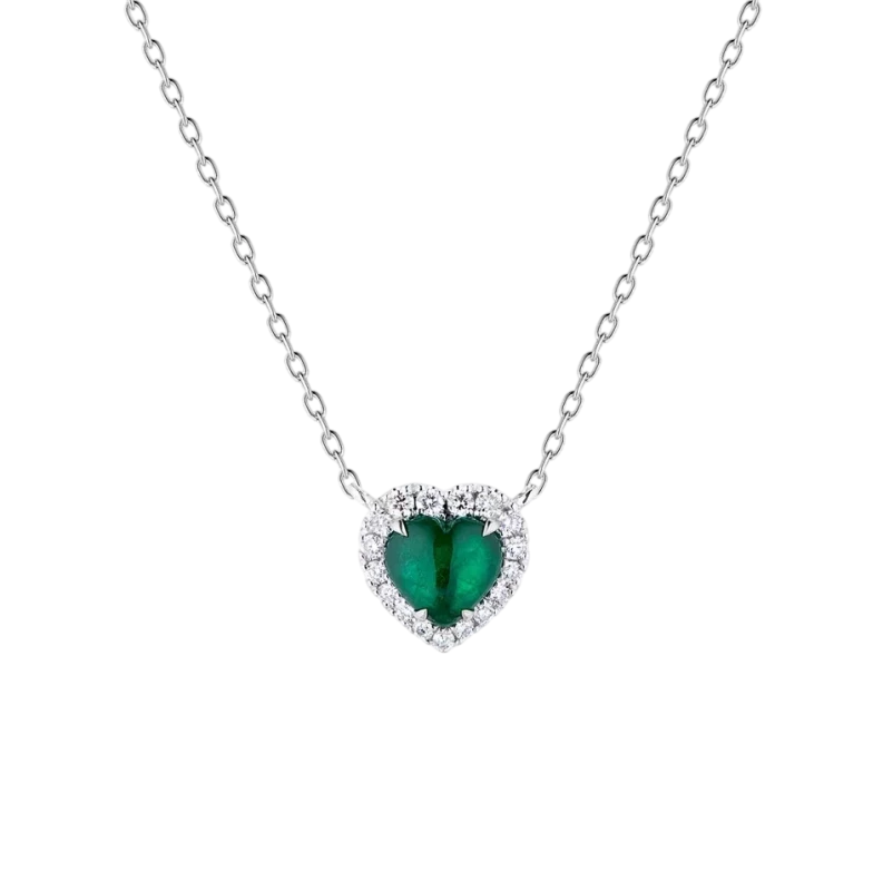 EMERALD HEART 0.91 CT VIVID GREEN PENDANT