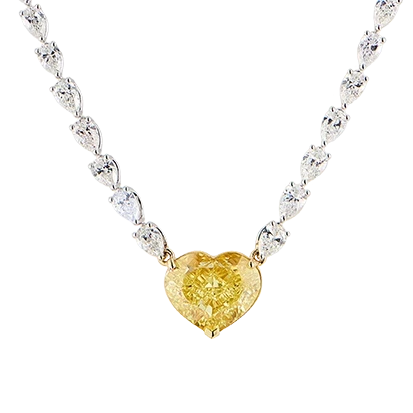 DeRosa HEART DIAMOND 10.03 CT FANCY INTENSE YELLOW /VVS1 NECKLACE (GIA) P17081242B 1