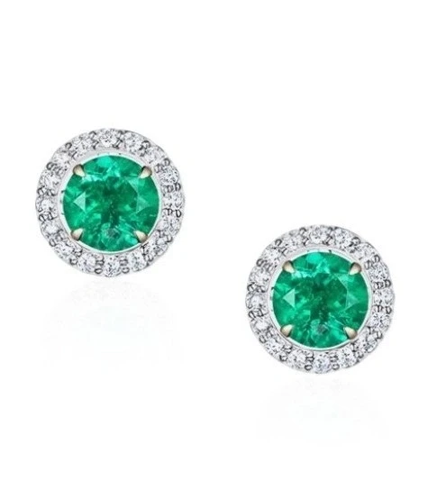 EMERALD EARRINGS 2.70 / 2.48 CT VIVID TO INTENSE GREEN