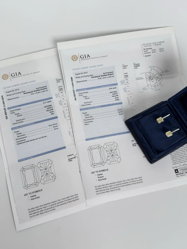 Earrings without a brand СЕРЬГИ С БРИЛЛИАНТАМИ 3.24-3.11CT FY/VVS2-VS1 GIA NN3.24-3.11CT FY/VVS2-VS1 GIA 6