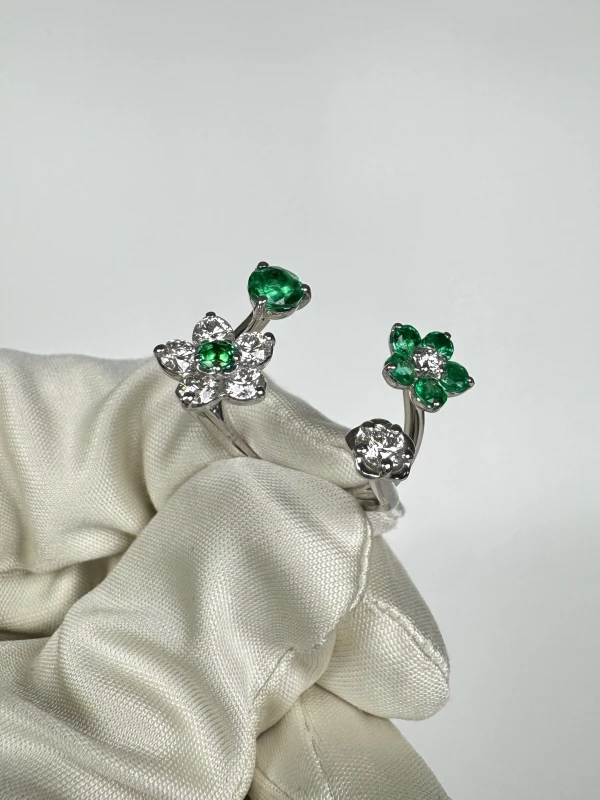 No name EMERALD 1.10 CT & DIAMOND 0.87 CT RING (SIZE 55) NN2104 3