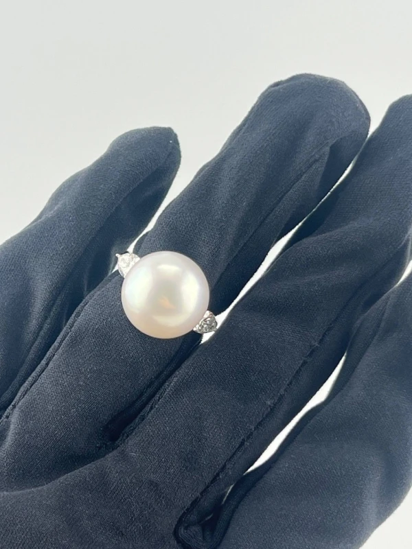 Mercury PEARL AND DIAMOND RING 0.63ct (SIZE 53) MR22999 2