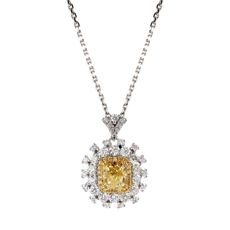 DIAMOND NECKLACE 3.39ct FANCY YELLOW/IF