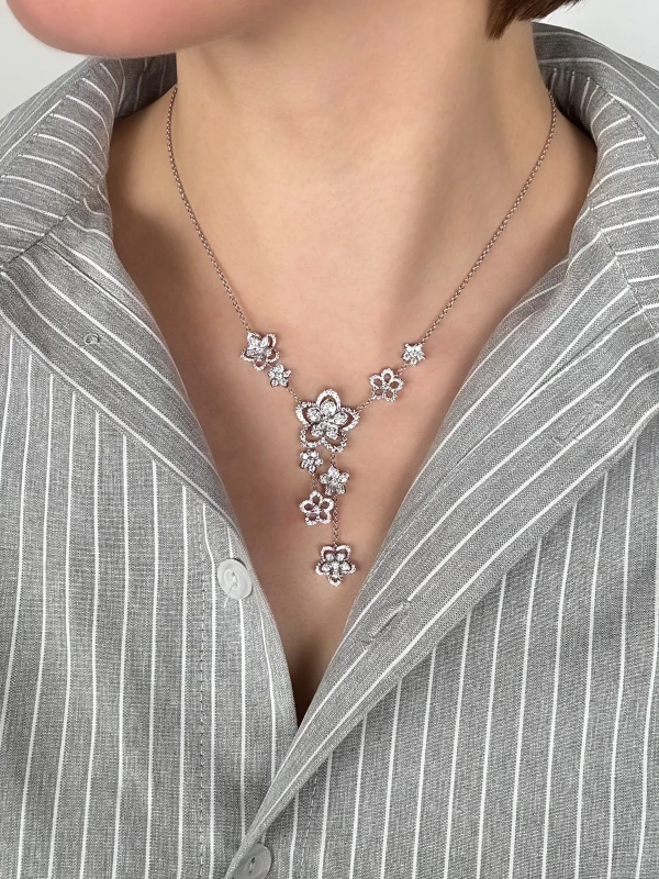 Graff WILD FLOWER DIAMOND DROP NECKLACE RGN754 2