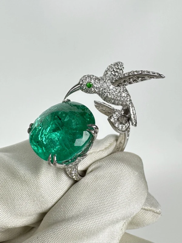 СЕРЬГИ NO NAME PARAIBA TOURMALINE 16.55 CT RING, MOZAMBIQUE ( GRS ) NN16.55 4