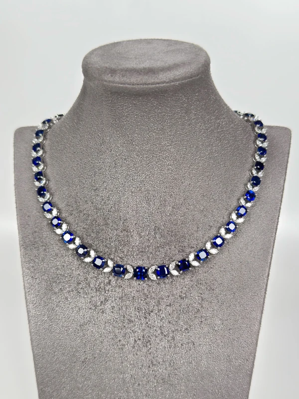 DeRosa Sapphire 44.59 ct Royal Blue - Intense Blue and Diamond 7.80 ct Necklace ( Bellerophon ) N198091 3
