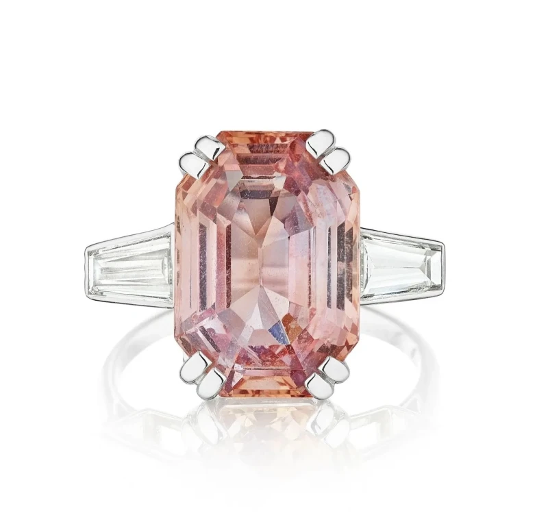 PADPARADSCHA 9.48 CT PINKISH-ORANGE RING, SRI LANKA (SIZE 54) GRS