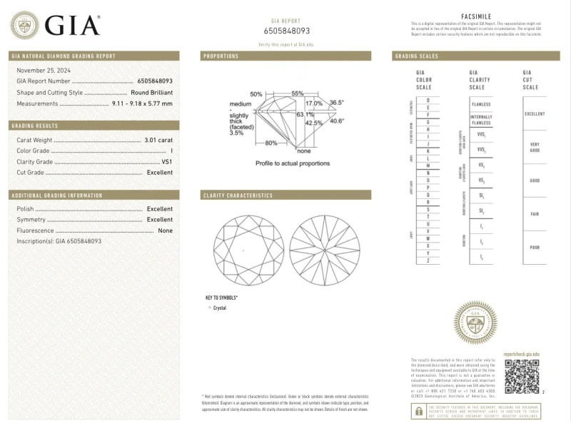 No name ROUND DIAMOND 3.01 - 3.01 CT I/VS2 EARRINGS (GIA) 093-577 NN3.01-3.01 2