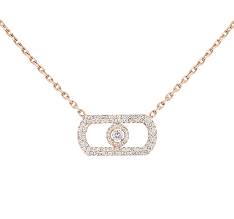 MESSIKA So Move Pavé, Pink Gold Diamond Necklace 12945-PG