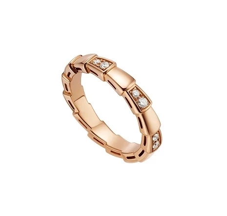 SERPENTI VIPER RING, DIAMONDS, ROSE GOLD