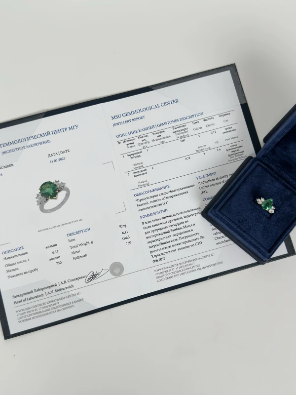 СЕРЬГИ NO NAME EMERALD 3.60 CT RING (SIZE 54) EM 3.60 CT 5
