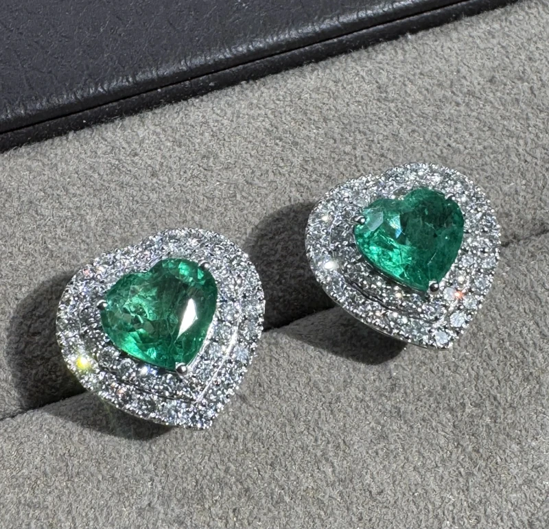 No name EMERALD 2.92 CT EARRING EM 2.92 CT 2