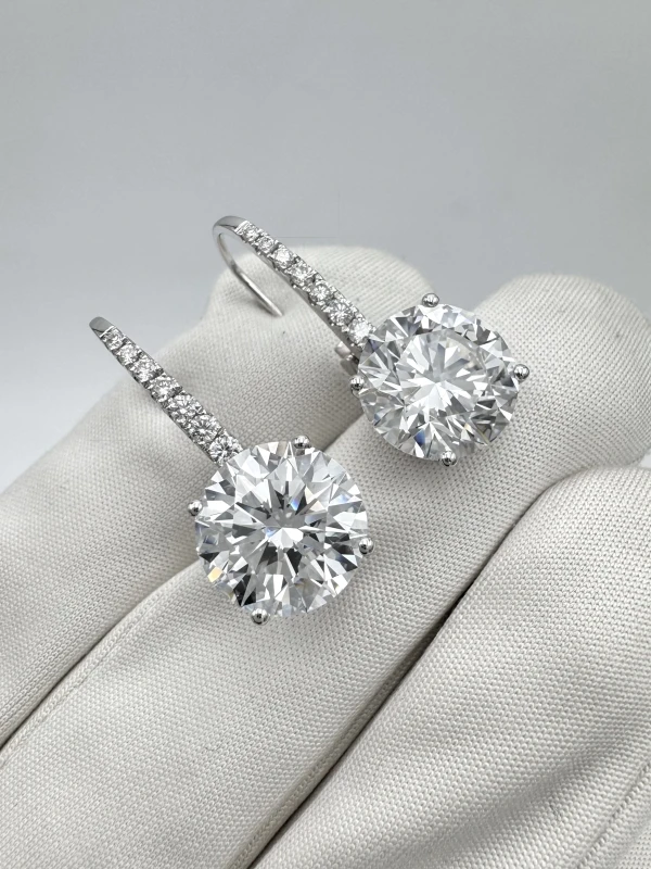 Earrings without a brand ROUND DIAMONDS 5.14 - 5.30 CT D/FLAWLESS EARRINGS (GIA) EXEXEX NN5.14-5.30 5