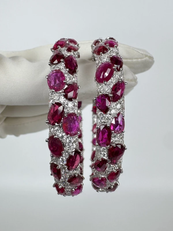 RalfDiamonds RUBY&DIAMOND HOOP EARRINGS RFD32CT 3