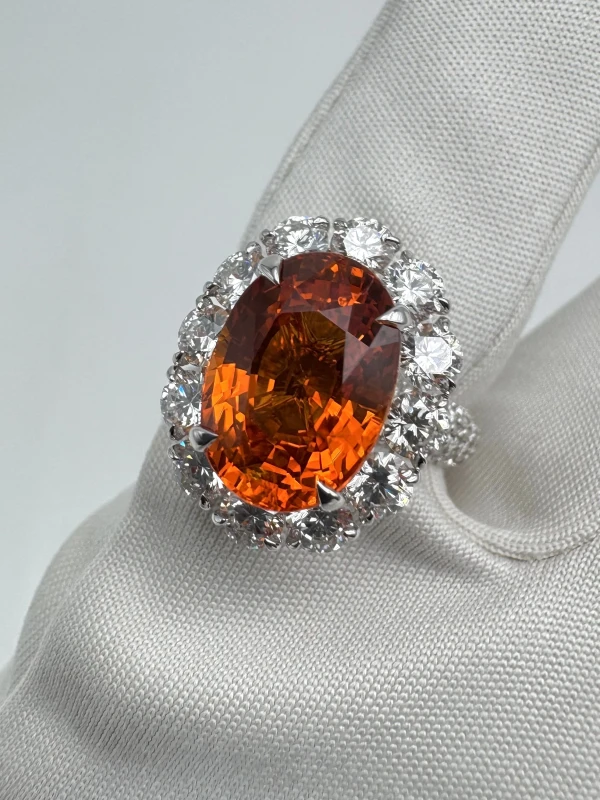 No name ORANGE SAPPHIRE 7.01 CT RING (GRS) SAP7.01CT 5