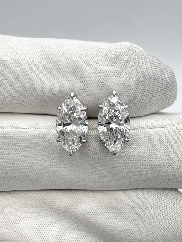 Earrings without a brand MARQUISE DIAMOND 1.53-1.58 CT D-F/SI1 EARRINGS (GIA) nn1.53-1.58 3