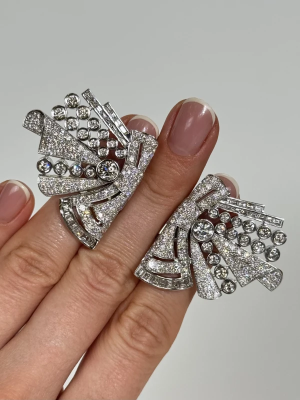 DeRosa DIAMOND 8.52 CT CUFFLINKS - BROOCH (GIA) Z31418104B 5