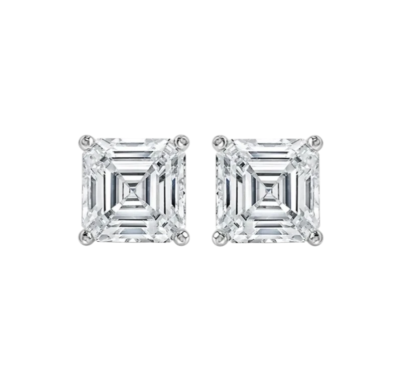 ASSCHER DIAMOND 1.50-1.50 CT G/VS2 EARRINGS (GIA)